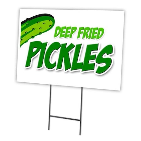 Signmission Fried Pickles Yard Sign & Stake outdoor plastic coroplast window, C-1216 Fried Pickles C-1216 Fried Pickles